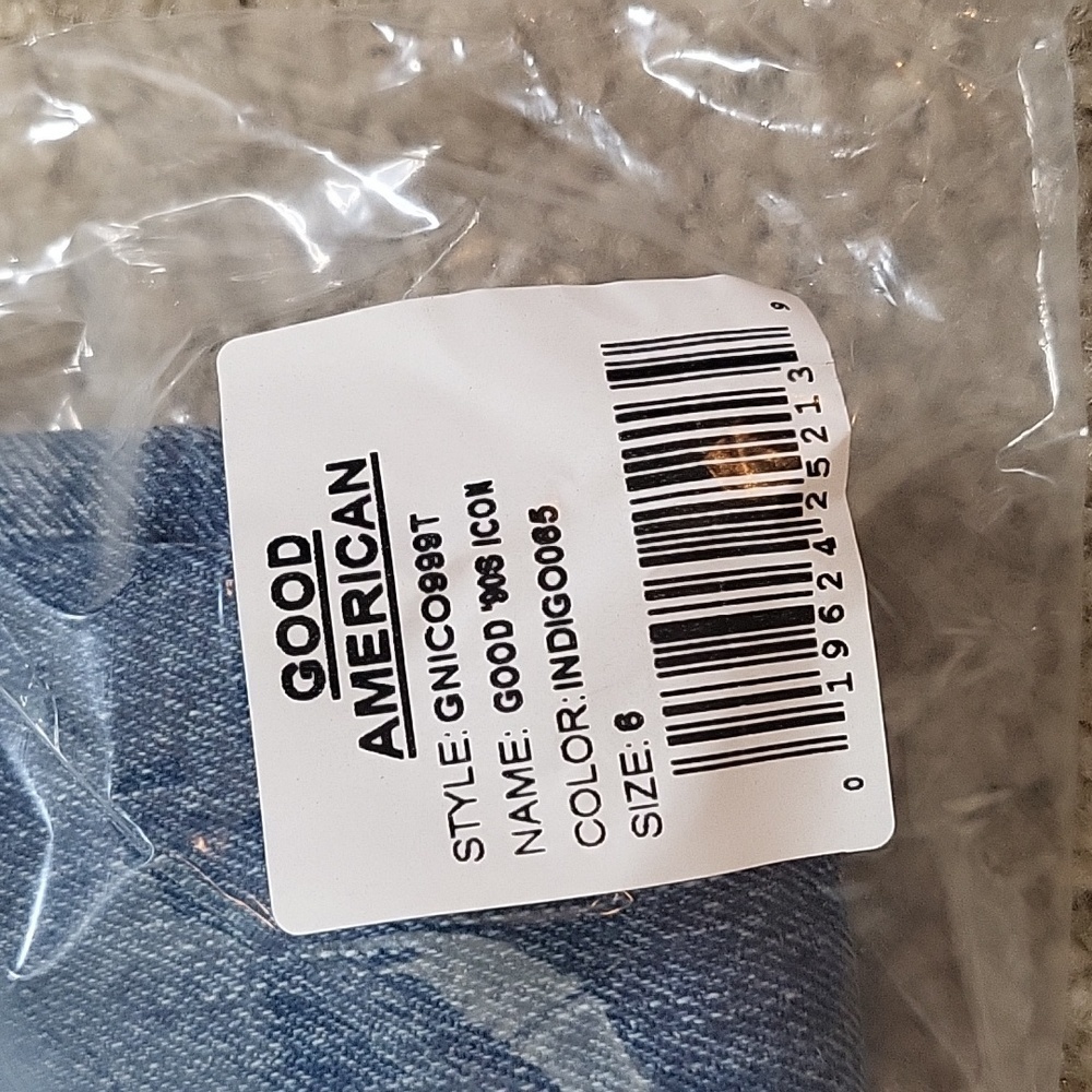 💚HP💚NWT Good American Good 90s Icon Jean's in Indigo Blue - Picture 14 of 14